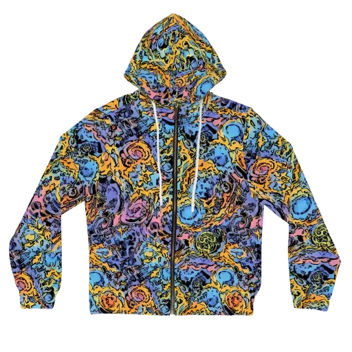 Pop Flora on a Women's Full-Zip Hoodie