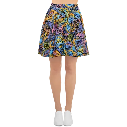 Pop Flora on a Skater Skirt