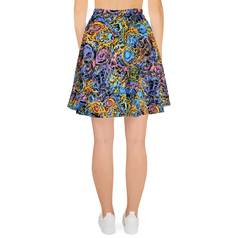 Pop Flora on Skater Skirt — Back