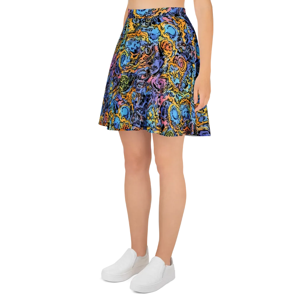 Pop Flora on Skater Skirt — Left