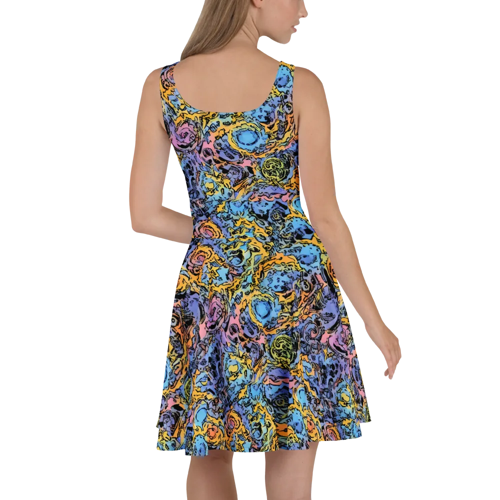 Pop Flora on Skater Dress — Back