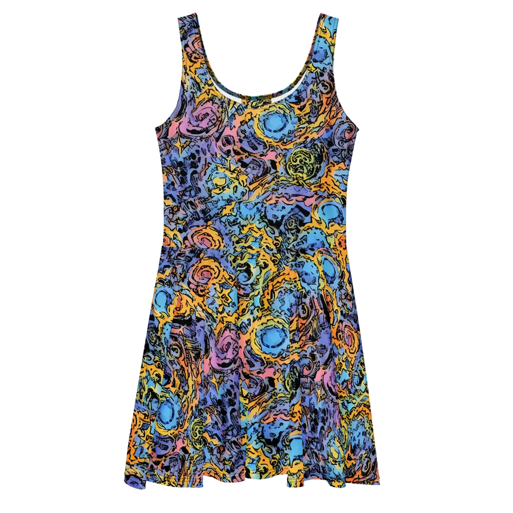 Pop Flora on Skater Dress — Front