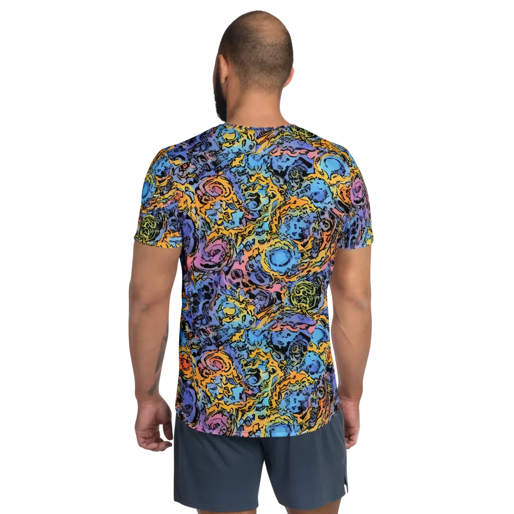 Pop Flora on Men's Athletic T-Shirt — Back