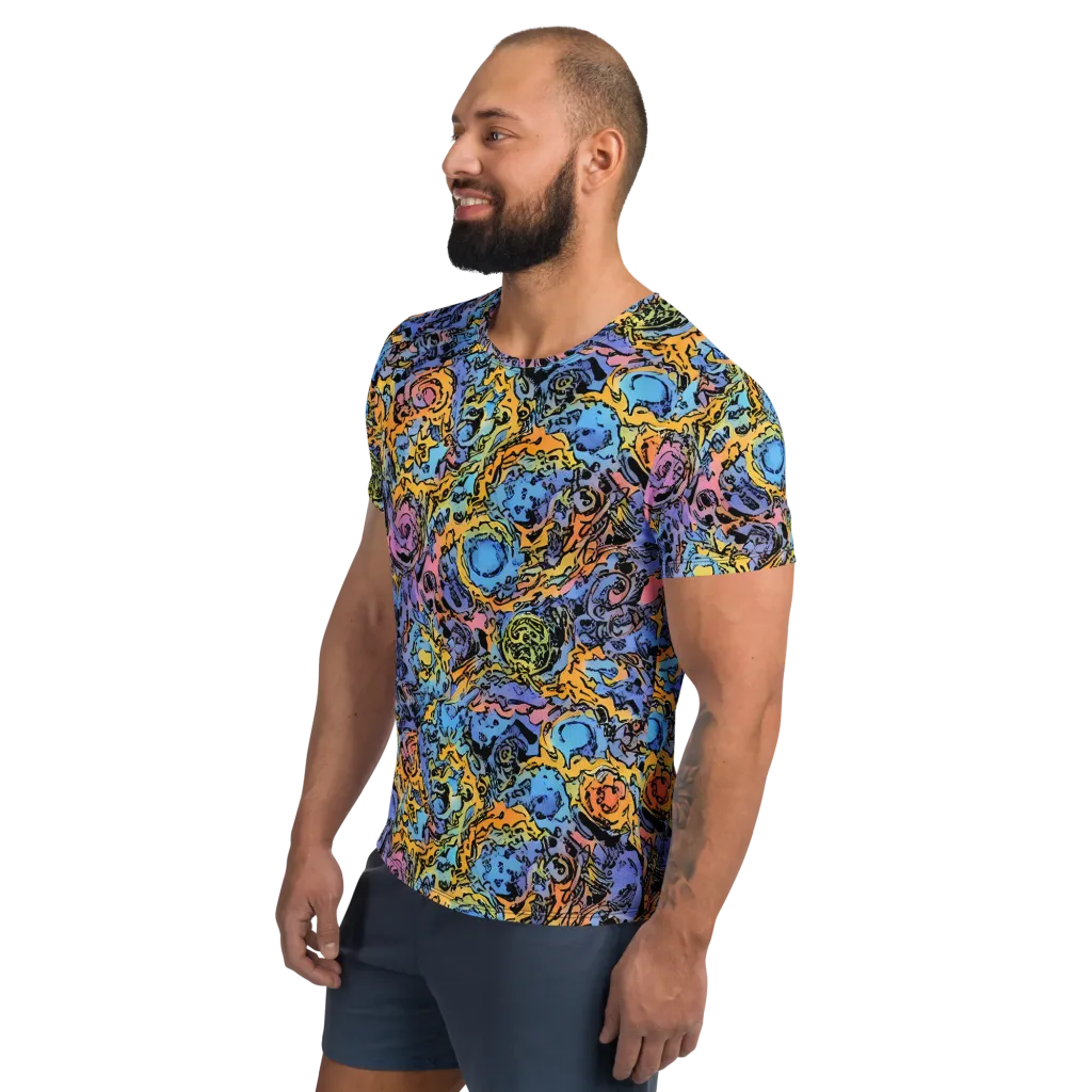 Pop Flora on Men's Athletic T-Shirt — Left