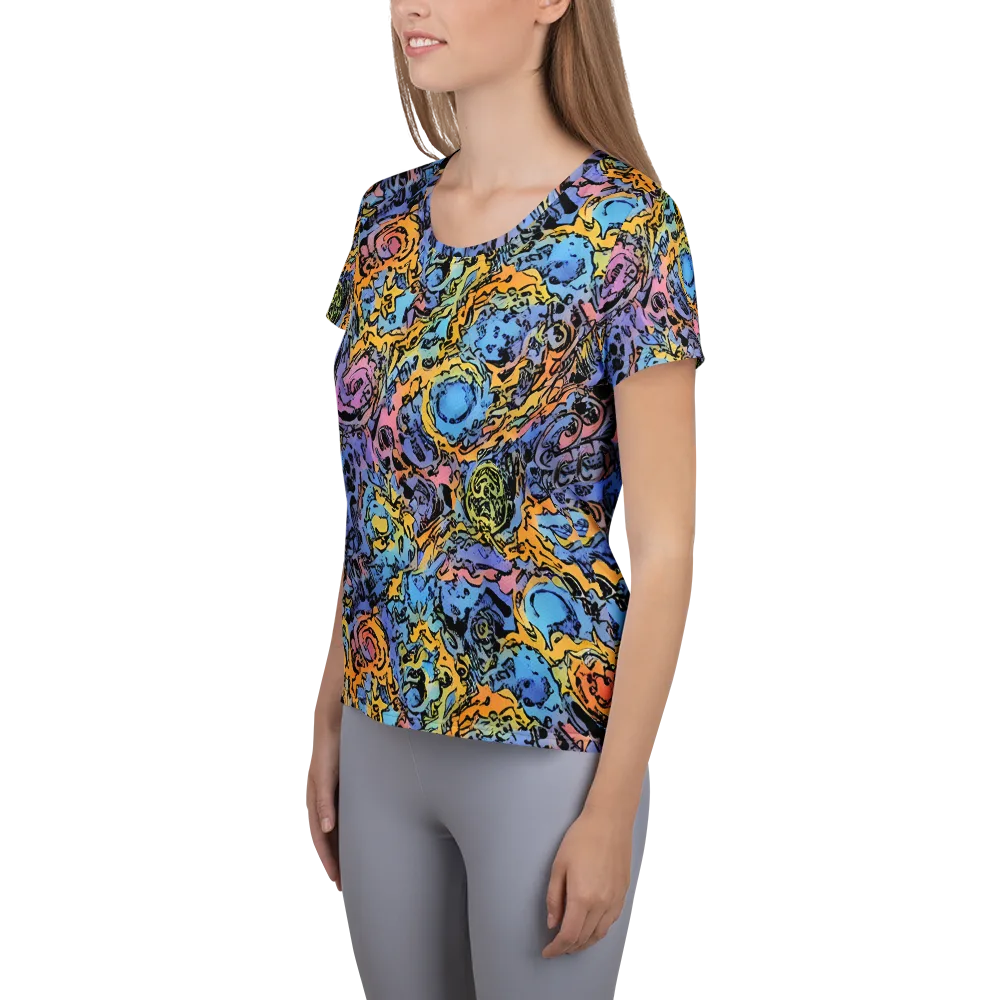 Pop Flora on Women's Athletic T-Shirt — Left