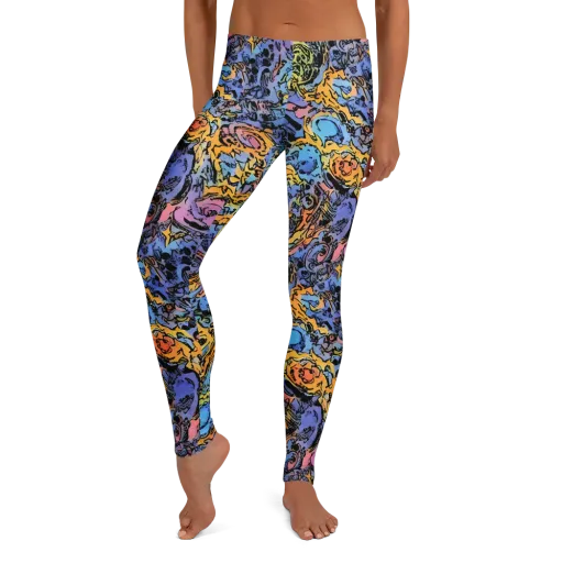 Pop Flora on a Leggings