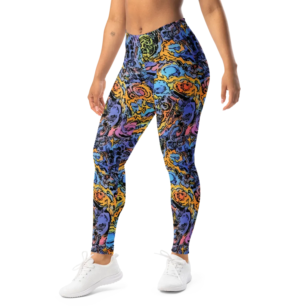 Pop Flora on Leggings — Left Front