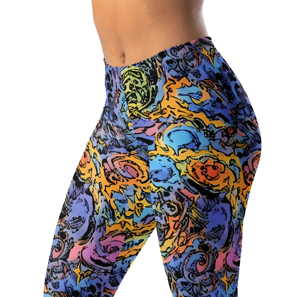 Pop Flora on Leggings — Left Front