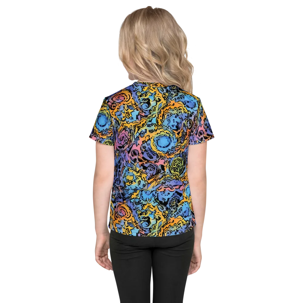 Pop Flora on Kids Crew Neck T-Shirt — Back