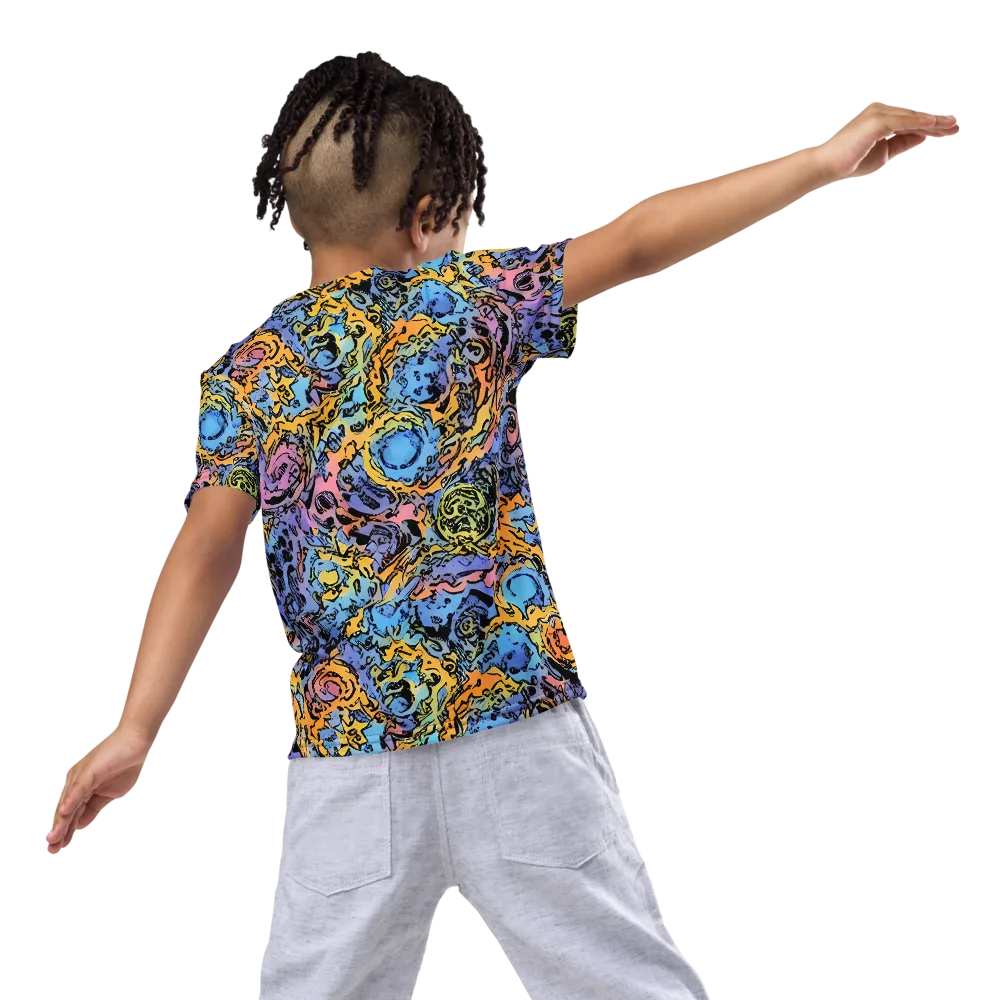 Pop Flora on Kids Crew Neck T-Shirt — Back