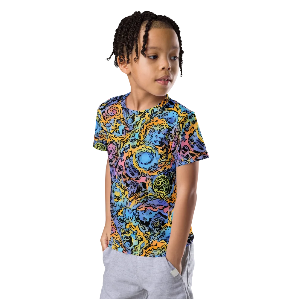 Pop Flora on Kids Crew Neck T-Shirt — Left Front