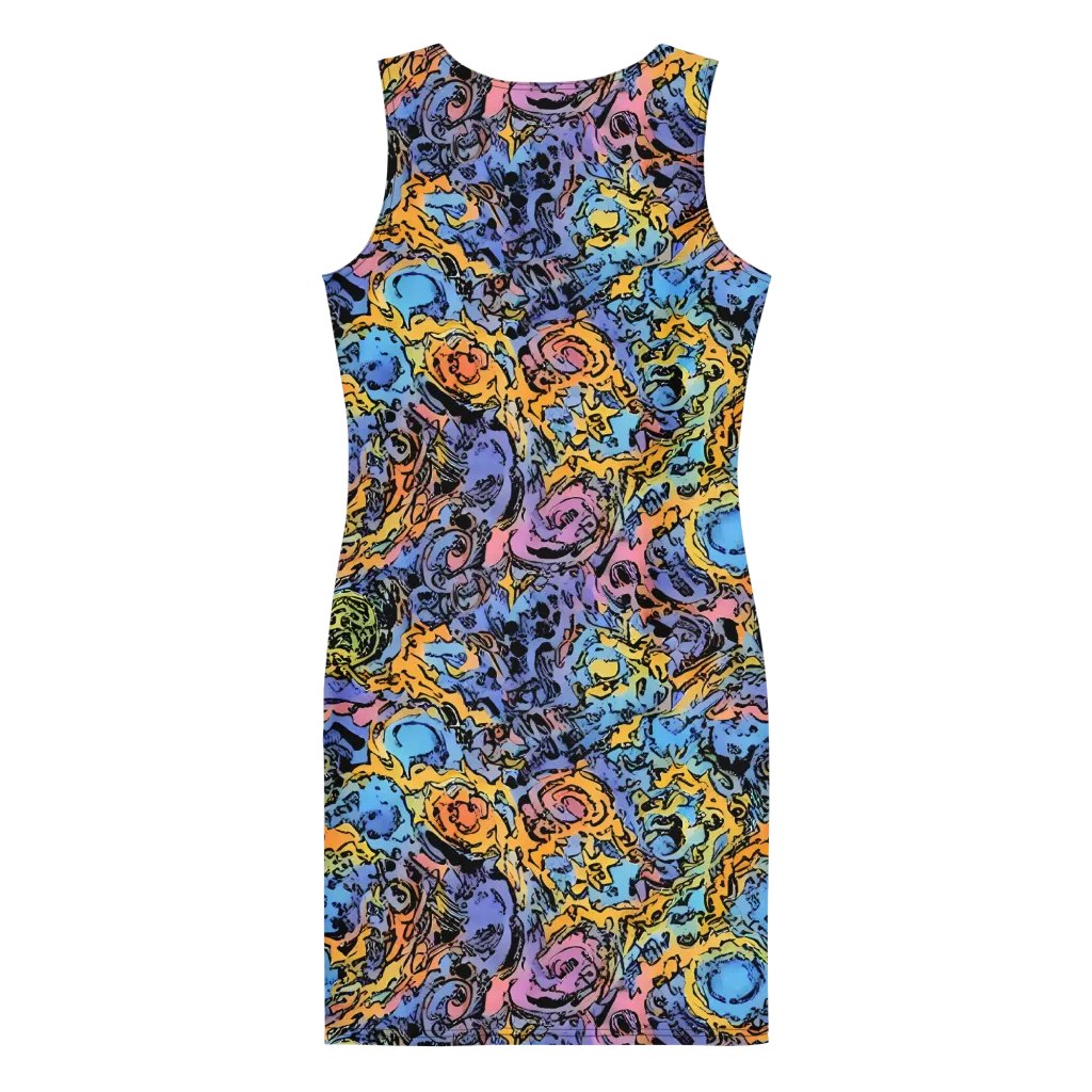 Pop Flora on Bodycon Dress — Back