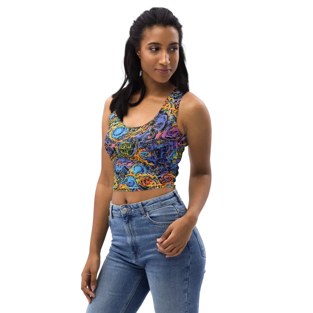 Pop Flora on Crop Top — Left Front