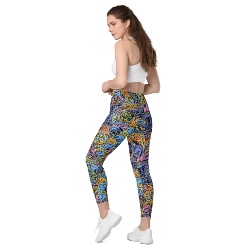 Pop Flora on a Leggings with Pockets