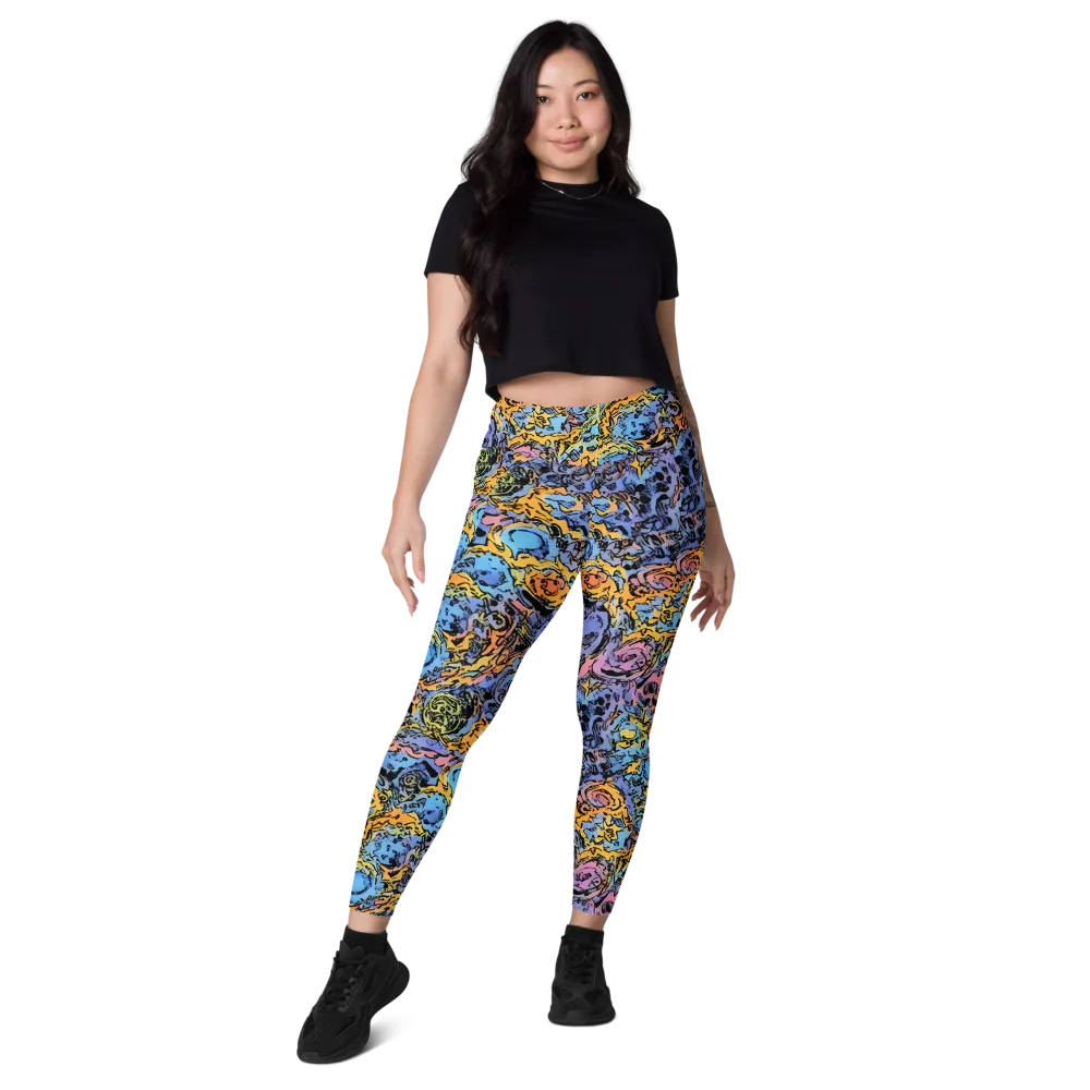 Pop Flora on Leggings with Pockets — Front