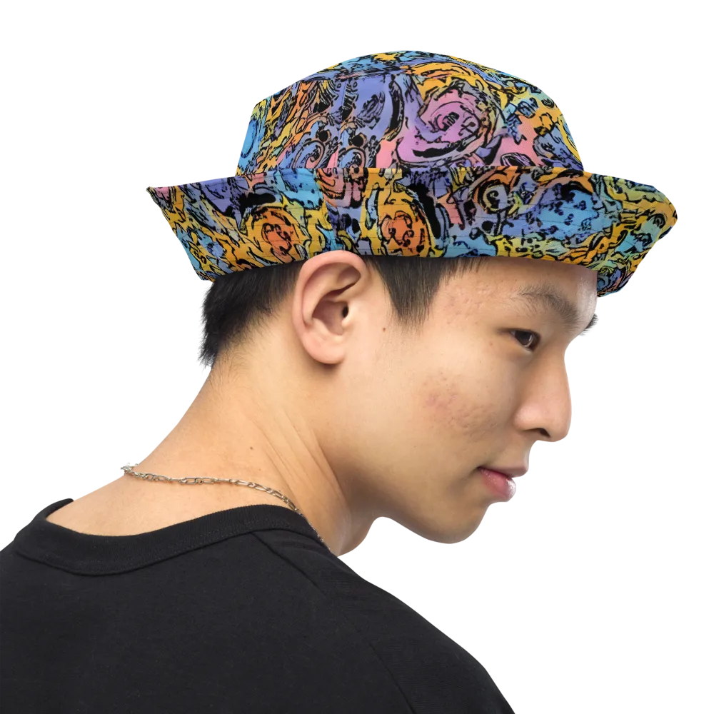 Pop Flora on Reversible Bucket Hat — Right Outside