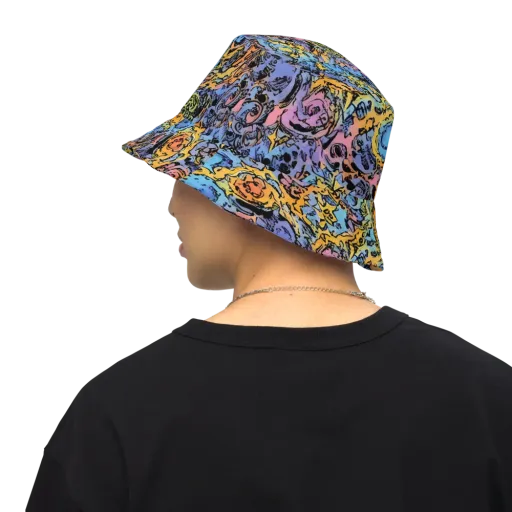 Pop Flora on a Reversible Bucket Hat