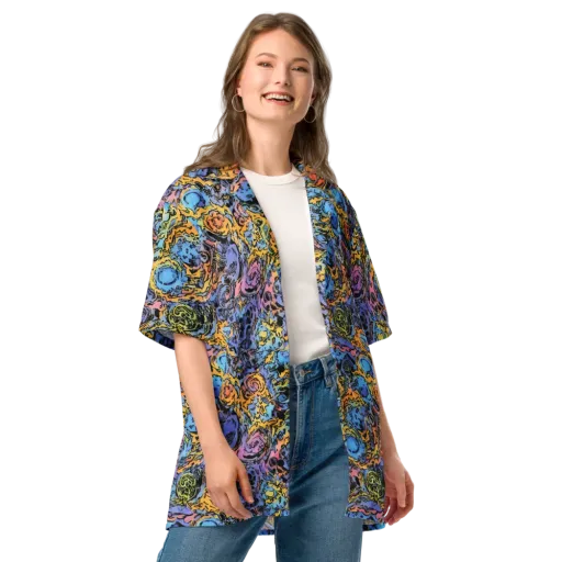 Pop Flora on a Button Shirt