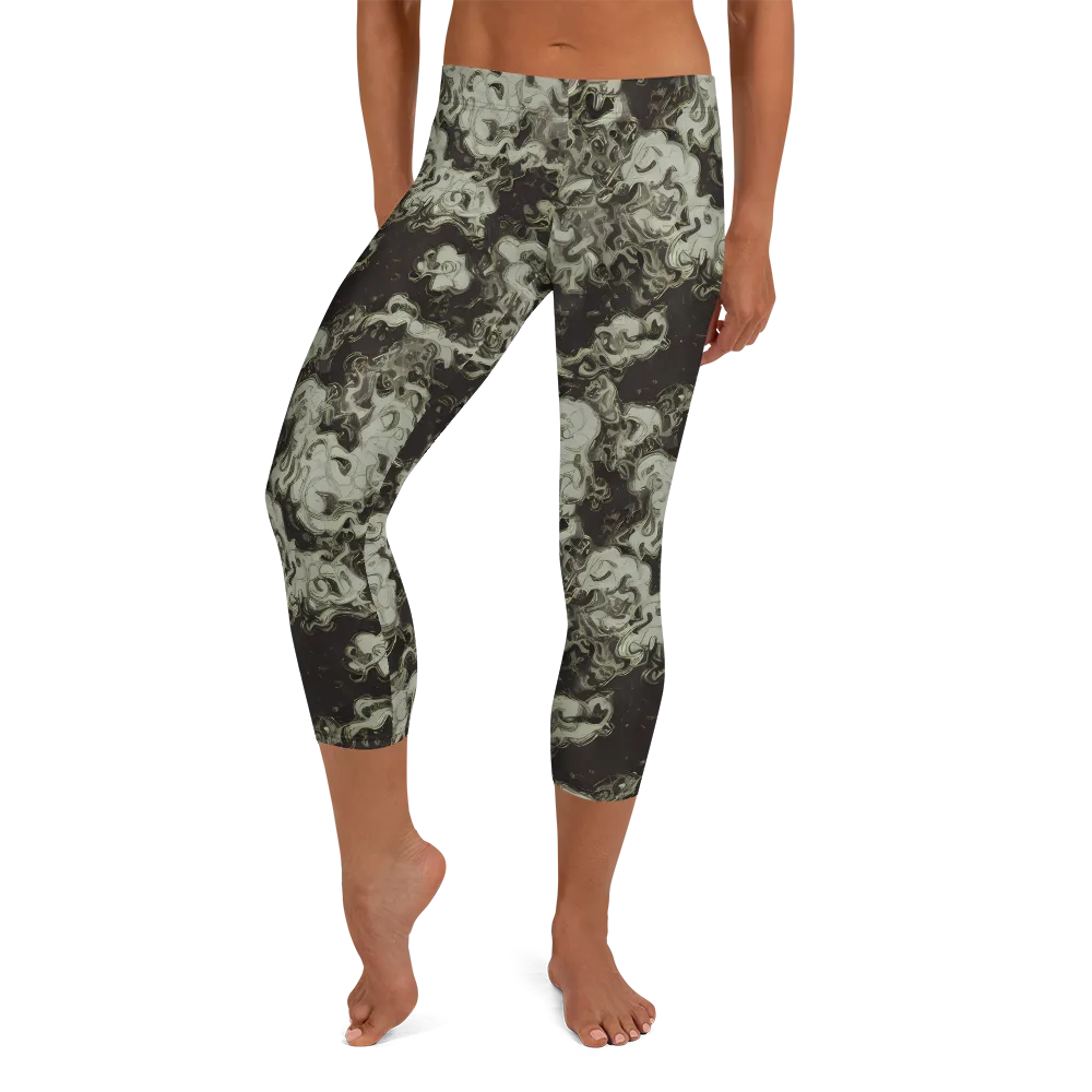 Eclipse Swirl on Capri Leggings — Front