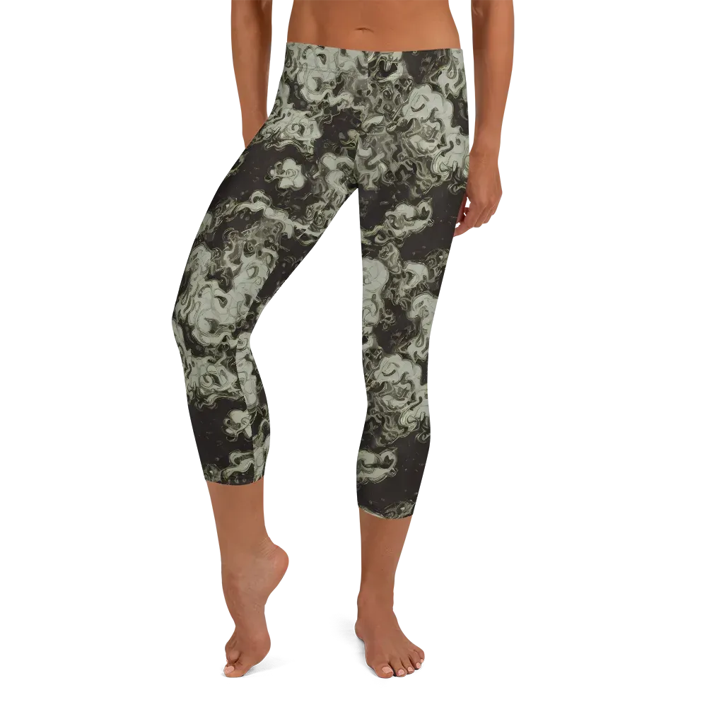 Eclipse Swirl on Capri Leggings — Front