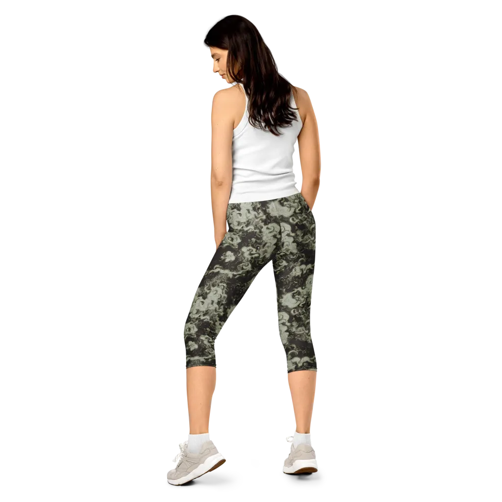 Eclipse Swirl on Capri Leggings — Back