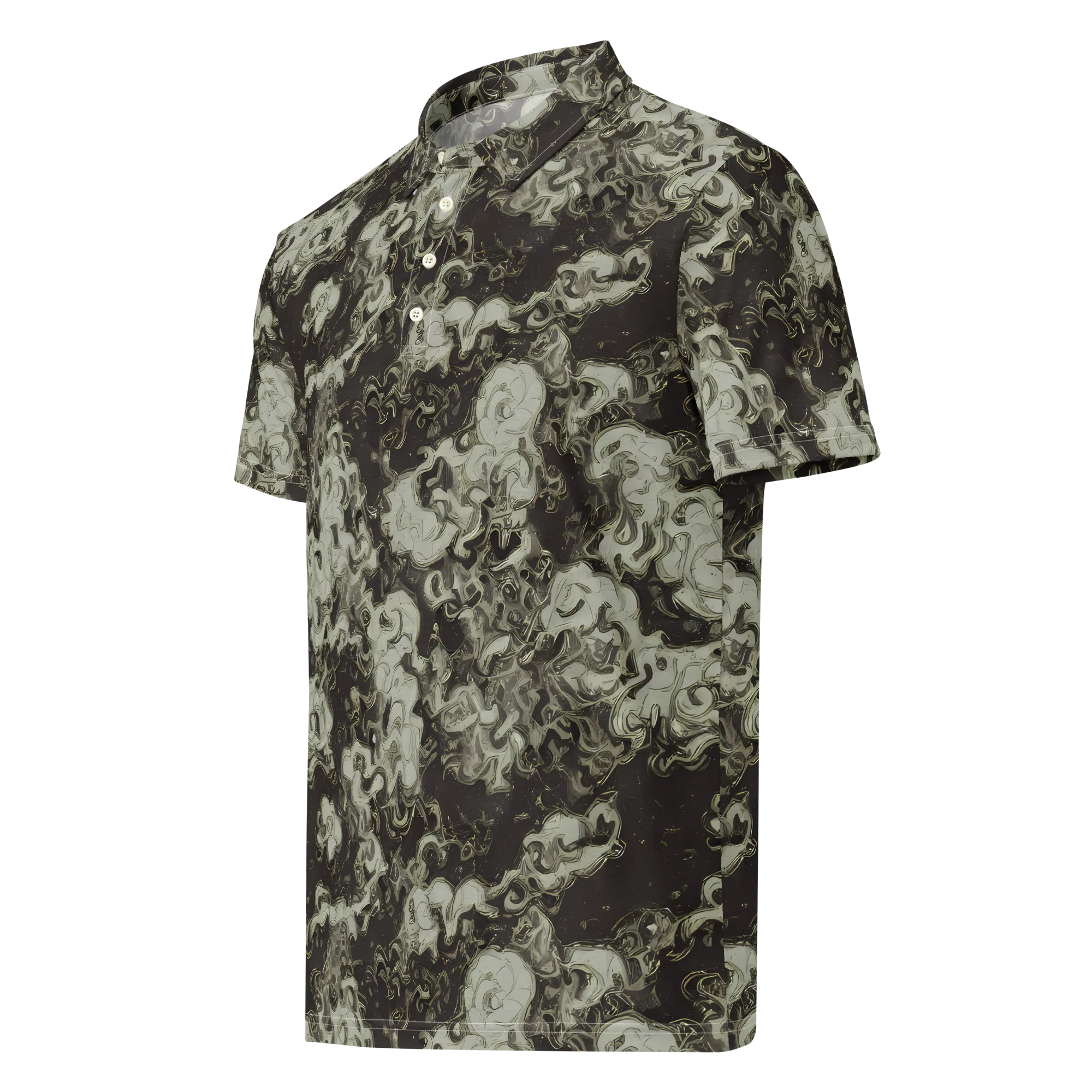 Eclipse Swirl on Men's Slim Fit Polo Shirt — Left Front