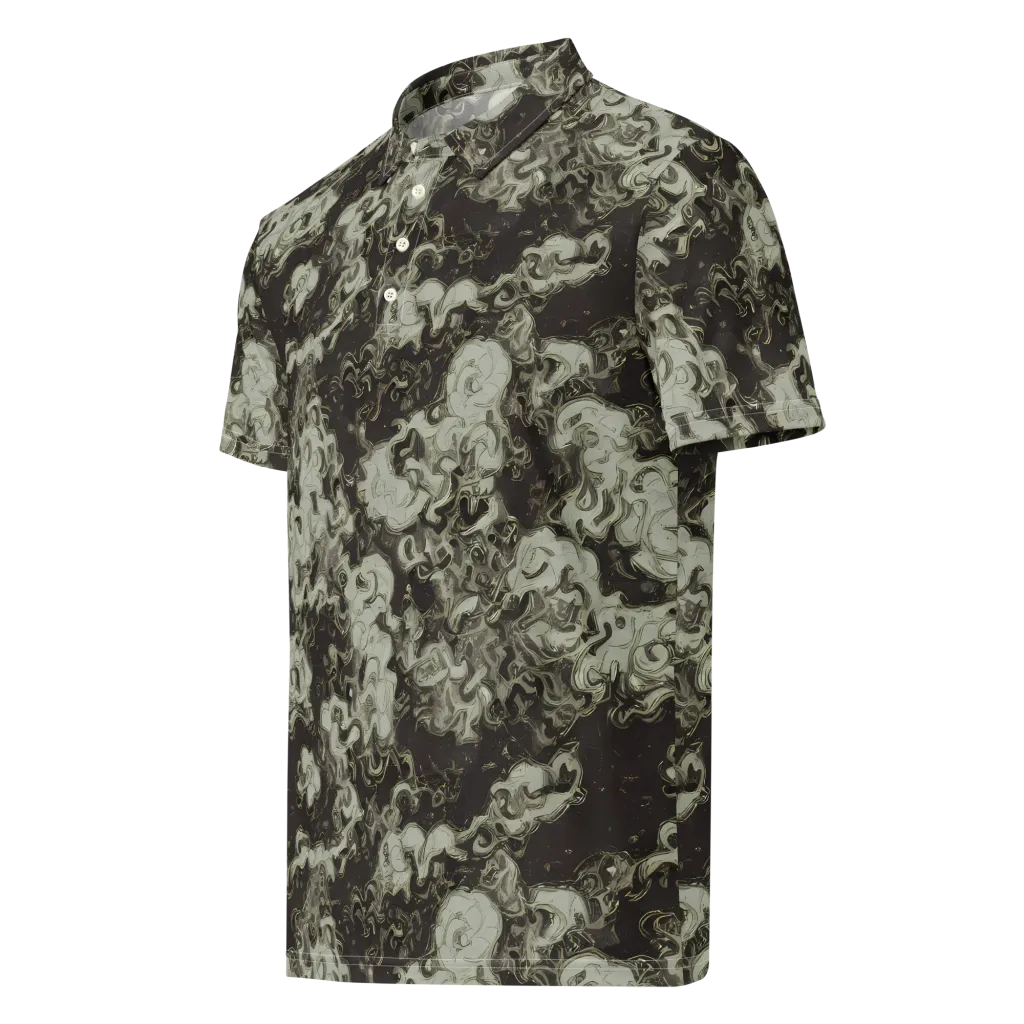 Eclipse Swirl on Men's Slim Fit Polo Shirt — Left Front