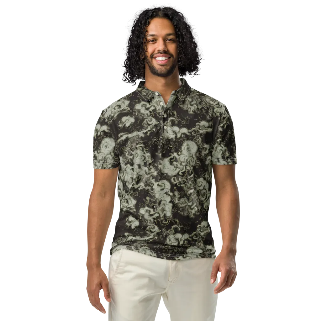Eclipse Swirl on Men's Slim Fit Polo Shirt — Front