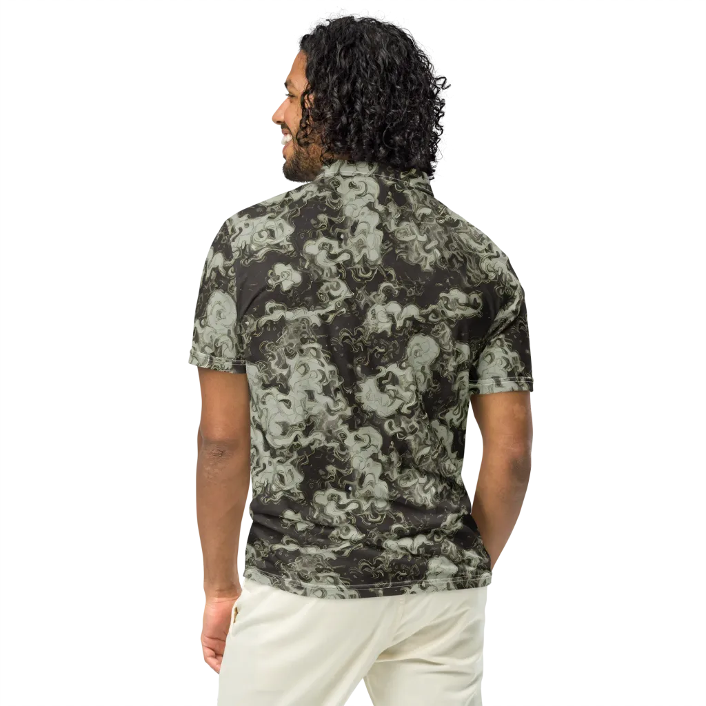 Eclipse Swirl on Men's Slim Fit Polo Shirt — Back
