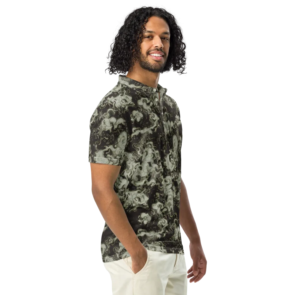 Eclipse Swirl on Men's Slim Fit Polo Shirt — Right Front