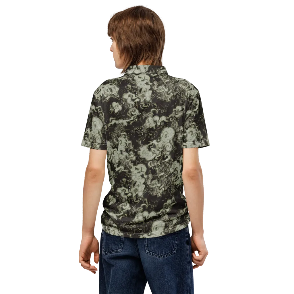 Eclipse Swirl on Men's Slim Fit Polo Shirt — Back