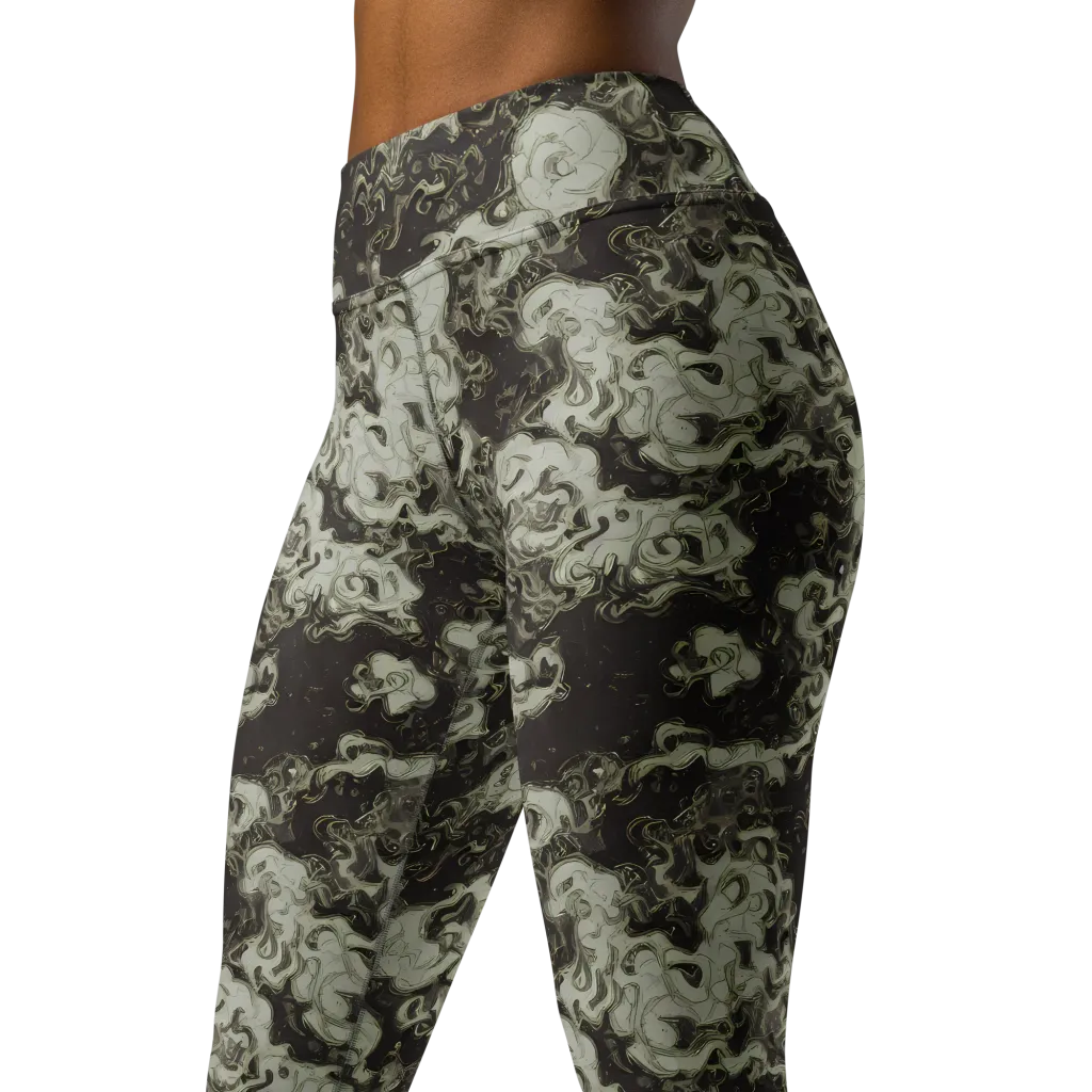 Eclipse Swirl on Yoga Leggings — Left Front