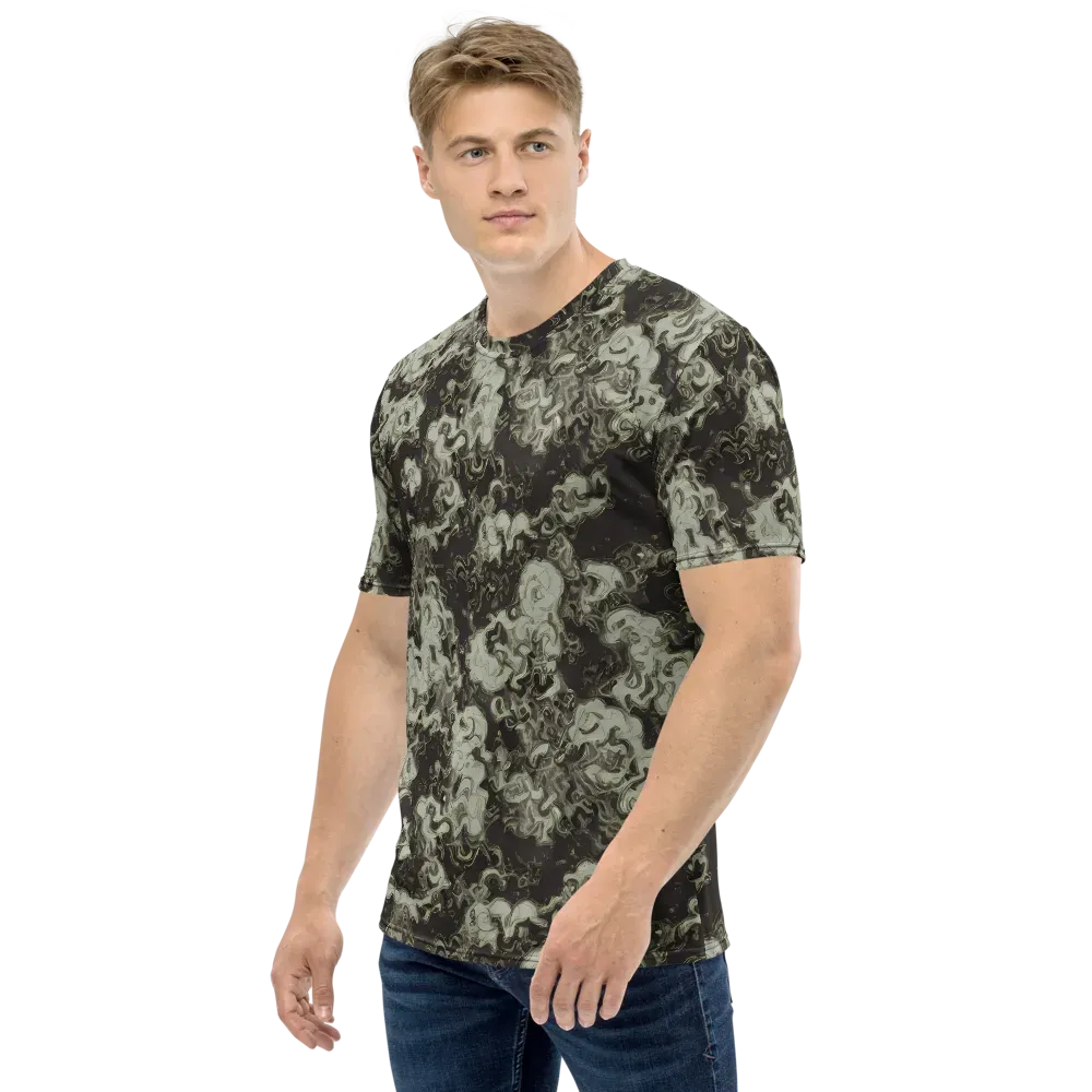 Eclipse Swirl on Men's Crew Neck T-Shirt — Left