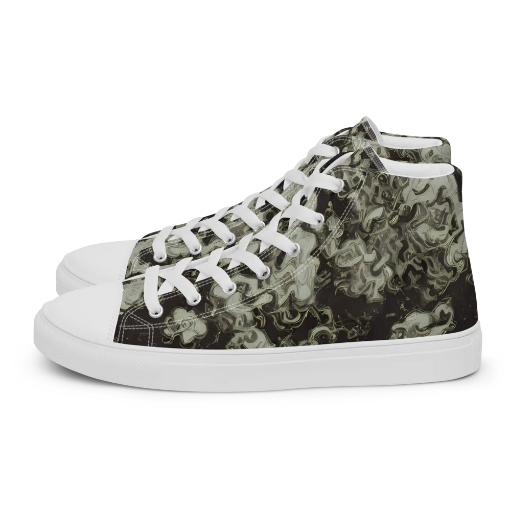 Eclipse Swirl on Men's High Top Canvas Shoes — Left