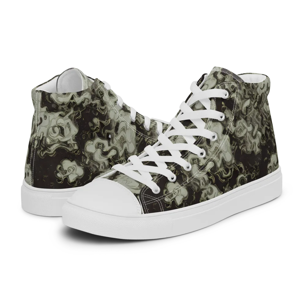 Eclipse Swirl on Men's High Top Canvas Shoes — Left