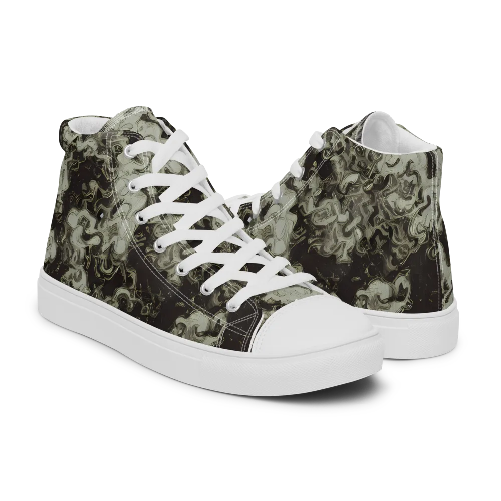 Eclipse Swirl on Men's High Top Canvas Shoes — Right