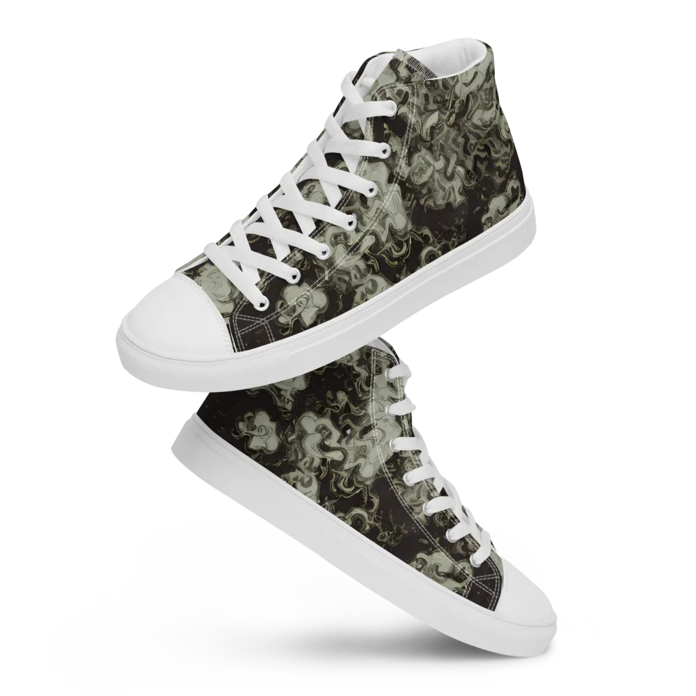 Eclipse Swirl on Men's High Top Canvas Shoes — Front