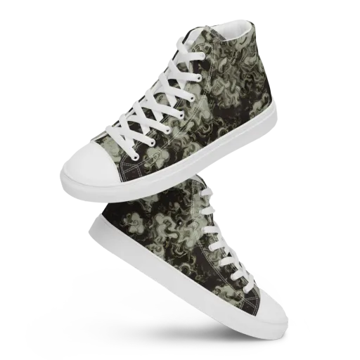 Eclipse Swirl on a Men's High Top Canvas Shoes