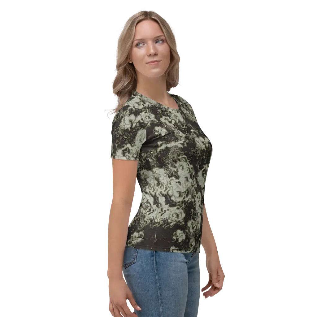 Eclipse Swirl on Women's Crew Neck T-Shirt — Right