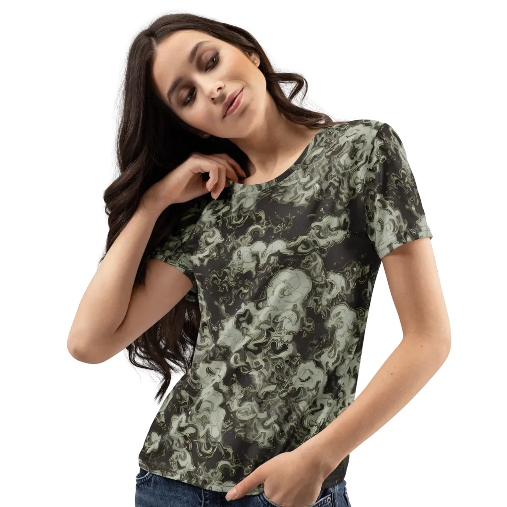 Eclipse Swirl on Women's Crew Neck T-Shirt — Left Front