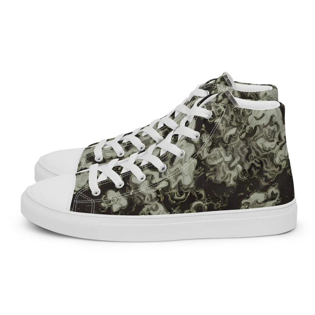 Eclipse Swirl on Women's High Top Canvas Shoes — Left
