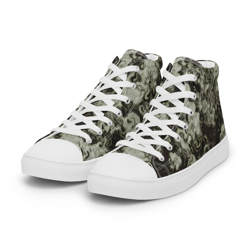 Eclipse Swirl on Women's High Top Canvas Shoes — Left Front