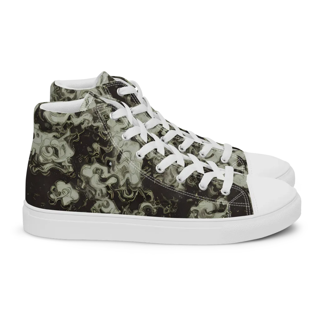Eclipse Swirl on Women's High Top Canvas Shoes — Right