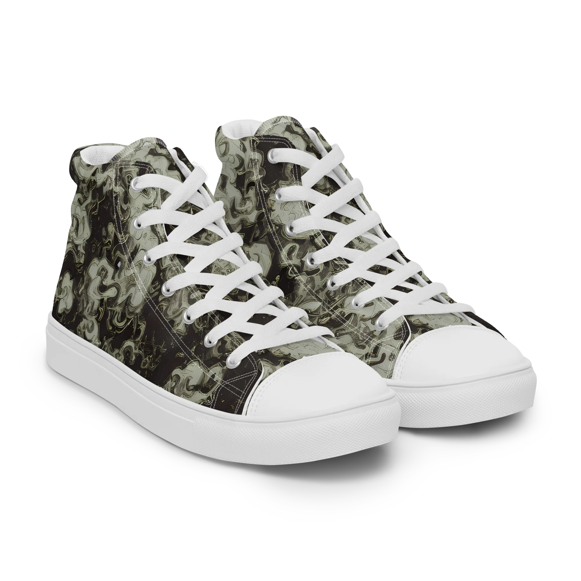 Eclipse Swirl on Women's High Top Canvas Shoes — Right Front