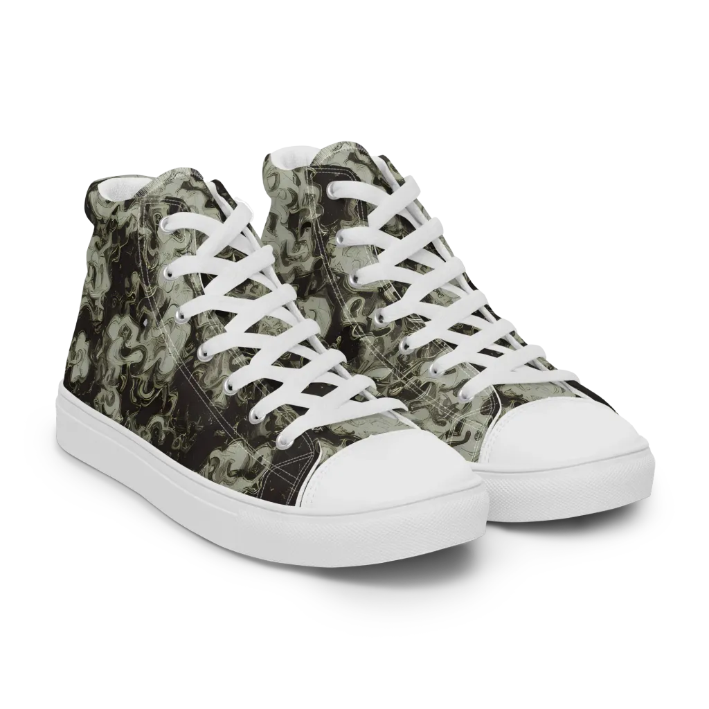 Eclipse Swirl on Women's High Top Canvas Shoes — Right Front