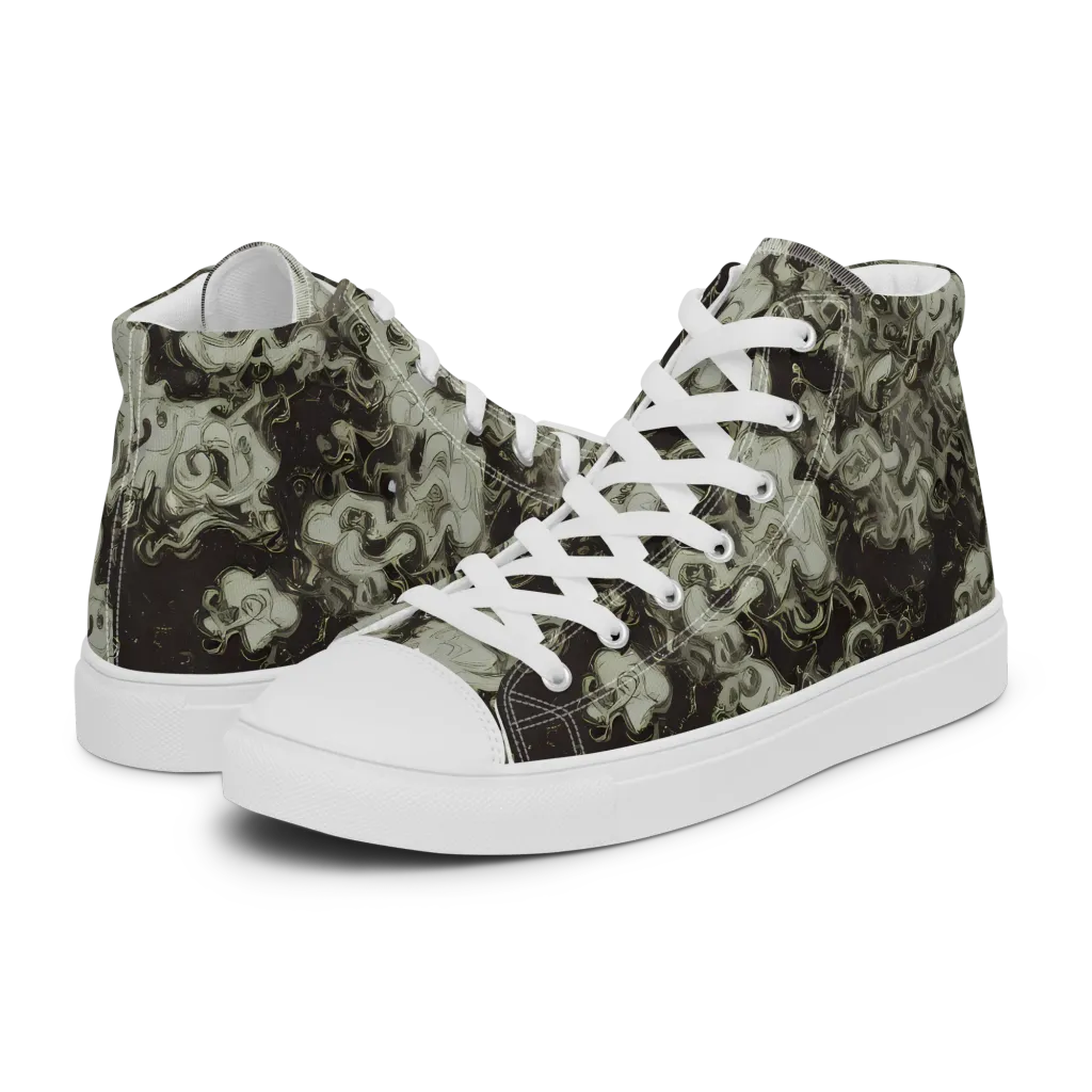 Eclipse Swirl on Women's High Top Canvas Shoes — Left