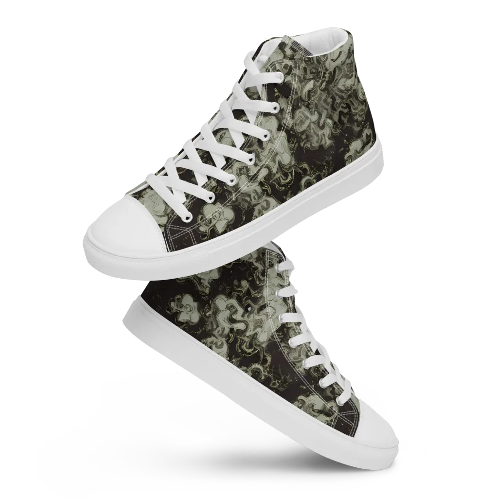 Eclipse Swirl on Women's High Top Canvas Shoes — Front