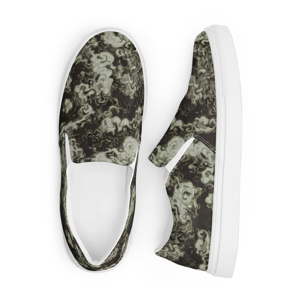 Eclipse Swirl on Men's Slip-On Canvas Shoes — Front