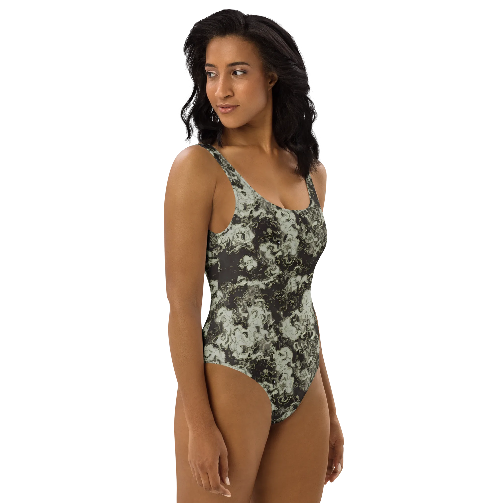 Eclipse Swirl on One-Piece Swimsuit — Right