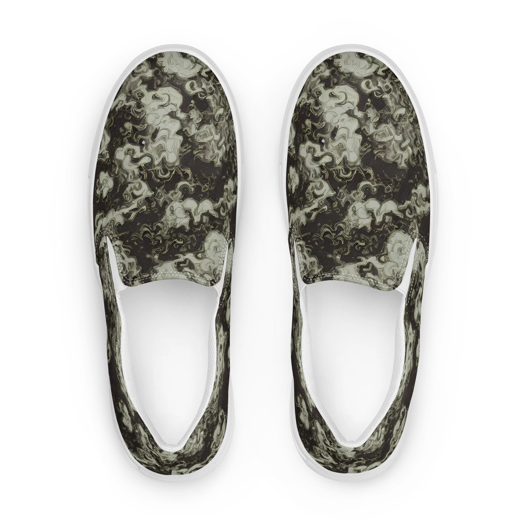 Eclipse Swirl on Women's Slip-On Canvas Shoes — Front